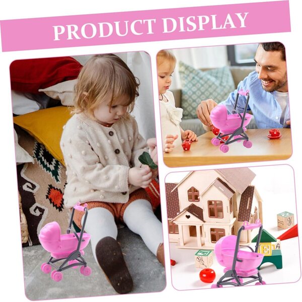 BESPORTBLE Set mit 4 rosa Accessoires für Mädchen-Kinderwagen, sichere und realistische Rollenspiele