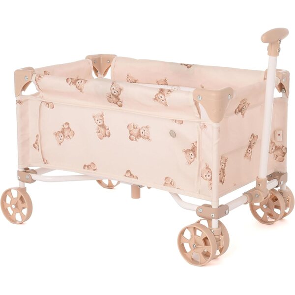Carrello gioco per bambole Roma Teddy con orsacchiotto, pieghevole e leggero, fino a 42 cm