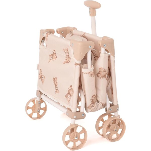 Carrello gioco per bambole Roma Teddy con orsacchiotto, pieghevole e leggero, fino a 42 cm