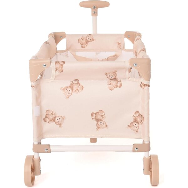 Carrello gioco per bambole Roma Teddy con orsacchiotto, pieghevole e leggero, fino a 42 cm