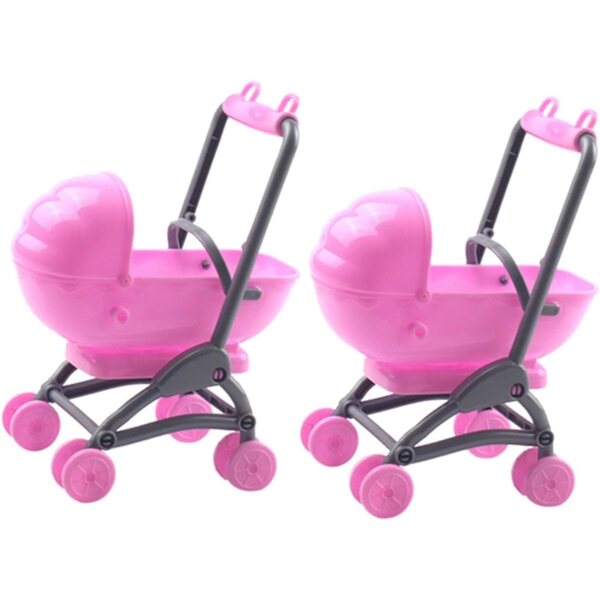 HEMOTON 2 rosa Kinderwagen-Miniaturen, sicher und realistisch für Dekoration und Spielen