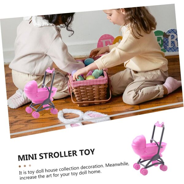 HEMOTON 2 rosa Kinderwagen-Miniaturen, sicher und realistisch für Dekoration und Spielen