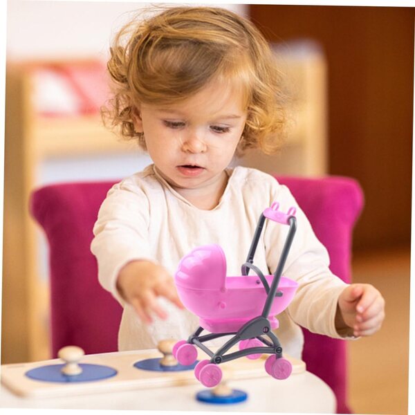 HEMOTON 2 rosa Kinderwagen-Miniaturen, sicher und realistisch für Dekoration und Spielen