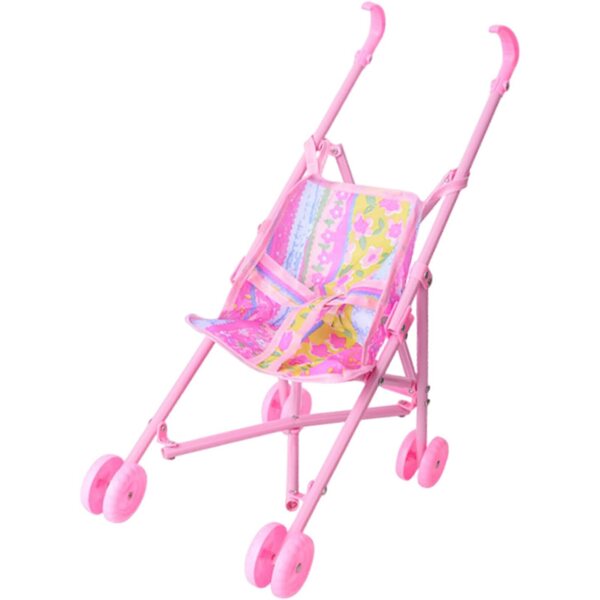 Realistischer rosa Spielzeug-Kinderwagen für Kinder – Imitations- und Fantasy-Spiele