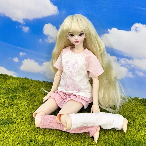 niannyyhouse BJD-Kleidung für 1/4 und 1/6 Puppen: T-Shirt, Rock und blaue Socken