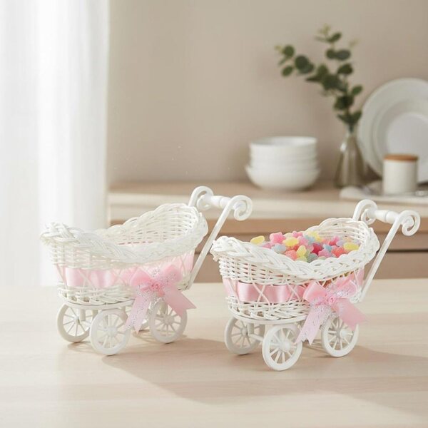 Mini-Deko-Konfetti-Kinderwagen 2-teilig zur Geburt, Taufe, MotiveTech