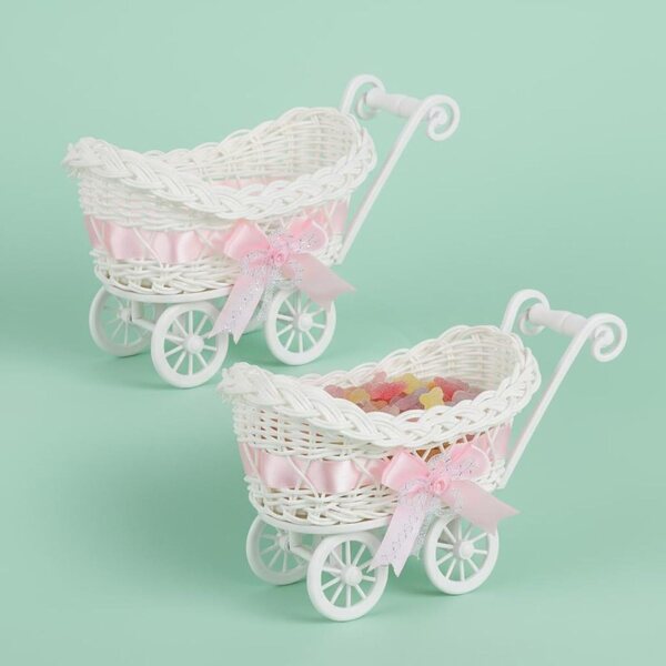 Mini-Deko-Konfetti-Kinderwagen 2-teilig zur Geburt, Taufe, MotiveTech