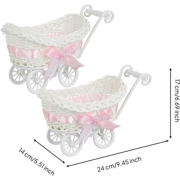 Mini-Deko-Konfetti-Kinderwagen 2-teilig zur Geburt, Taufe, MotiveTech