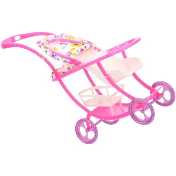 Hemobllo Spielzeug-Kinderwagen für Puppen, Miniatur-Rosa, elegantes und kompaktes Design