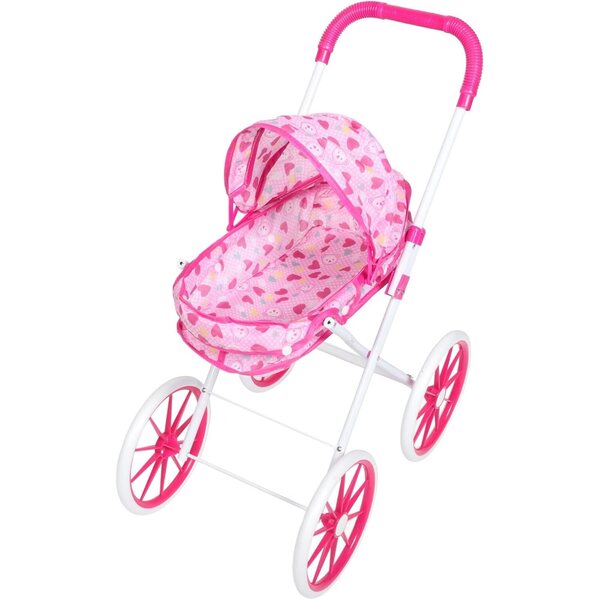HEALSOPTHY Regenschirm-Kinderwagen für Puppen mit großen Rädern und komplettem Zubehör