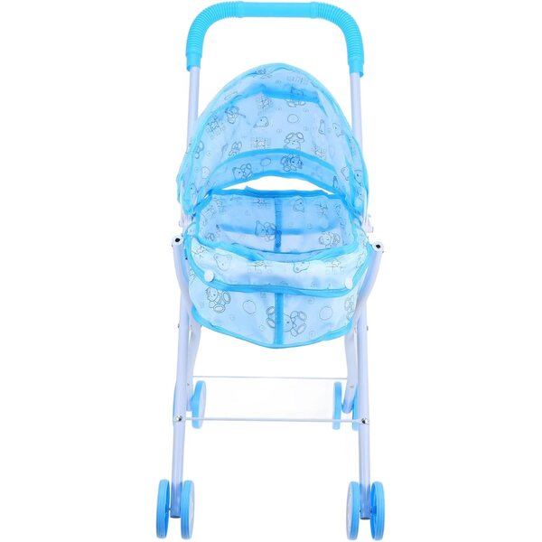Leichter und kompakter Spielzeug-Kinderwagen für Puppen mit geräumigem Staufach