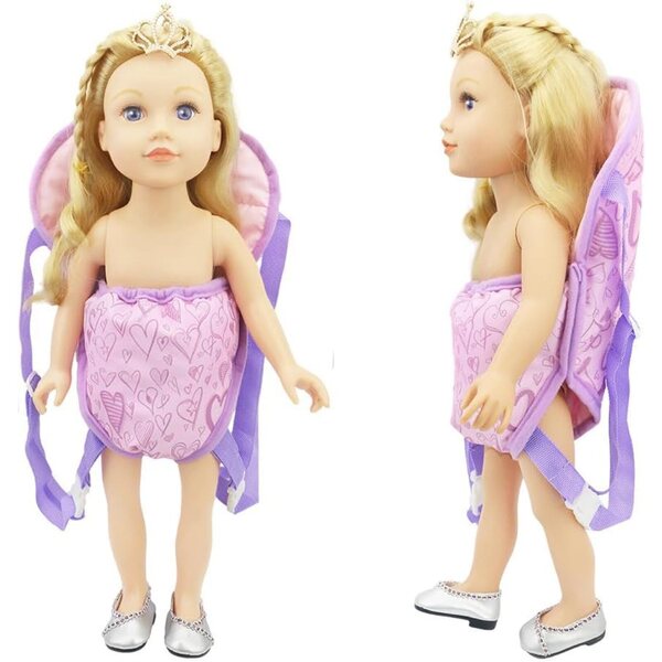 Allgemeiner Puppenrucksack mit verstellbaren Trägern, weich und waschbar, 15–18 Zoll