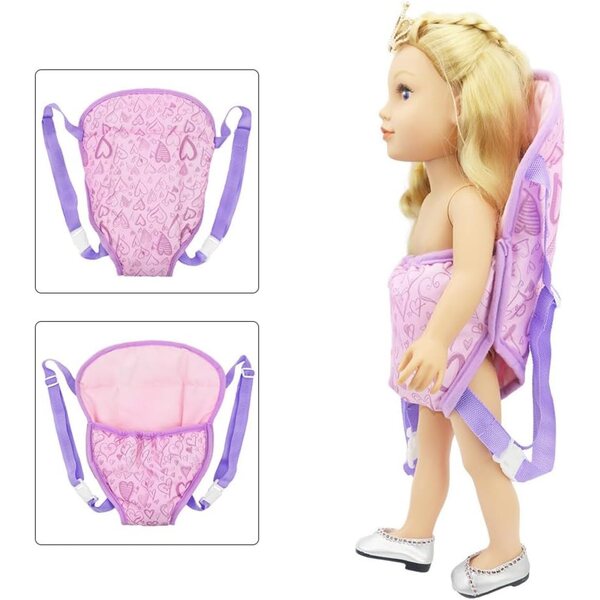 Allgemeiner Puppenrucksack mit verstellbaren Trägern, weich und waschbar, 15–18 Zoll