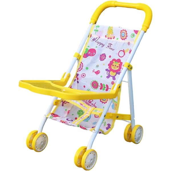 Colcolo Zusammenklappbarer Puppenwagen, 31 x 24,5 x 44 cm, Gelb, für Rollenspiele