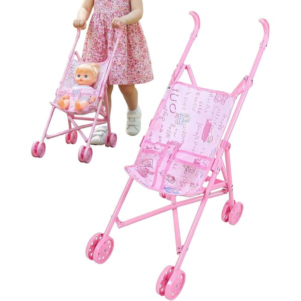 Zusammenklappbarer Puppenwagen aus ABS und Polyester, Nachahmungsspiel für Kinder von 1 bis 6 Jahren