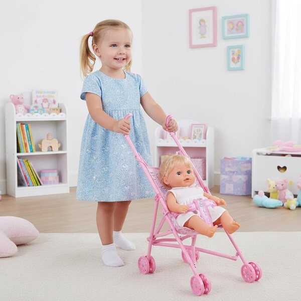 Zusammenklappbarer Puppenwagen aus ABS und Polyester, Nachahmungsspiel für Kinder von 1 bis 6 Jahren