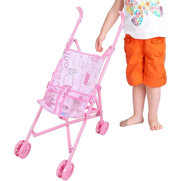 Zusammenklappbarer Puppenwagen aus ABS und Polyester, Nachahmungsspiel für Kinder von 1 bis 6 Jahren