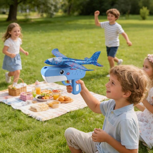 Aereo Giocattolo in Schiuma a Forma di Dinosauro - Gioco Esterno per Bambini Bizhubmat