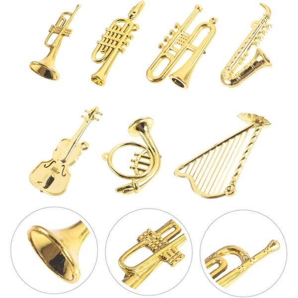 Set 14 Mini Strumenti Musicali in Plastica Decorativi per Casa di Bambola e Feste