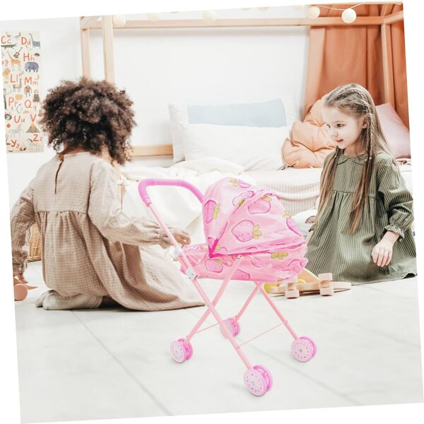 Beaupretty Leichter, faltbarer und funktioneller Spielzeug-Kinderwagen für Puppen