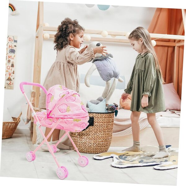 Beaupretty Leichter, faltbarer und funktioneller Spielzeug-Kinderwagen für Puppen