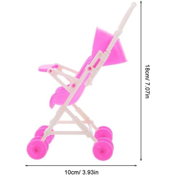 Beaupretty Set mit 4 zusammenklappbaren Regenschirm-Kinderwagen für Puppen, Rollenspiele für Kinder