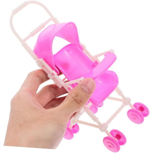 Beaupretty Set mit 4 zusammenklappbaren Regenschirm-Kinderwagen für Puppen, Rollenspiele für Kinder