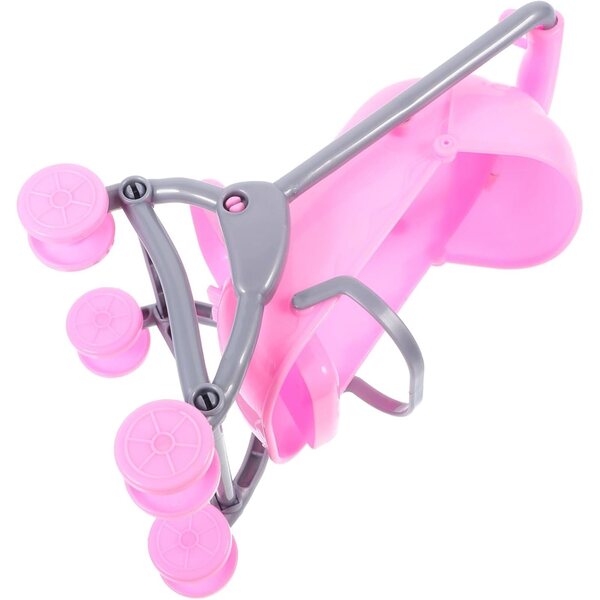 PartyKindom Mini-Spielzeug-Kinderwagen für Puppen, 2 Stück, aus rosa ABS