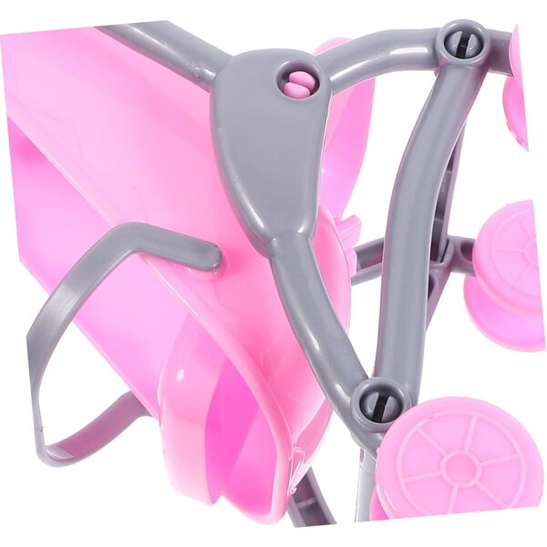 PartyKindom Mini-Spielzeug-Kinderwagen für Puppen, 2 Stück, aus rosa ABS