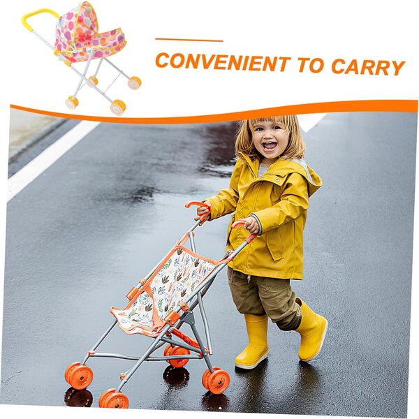 Spielzeug-Kinderwagen für Miniaturpuppen GARIOUANS mit Rädern und sicheren Materialien