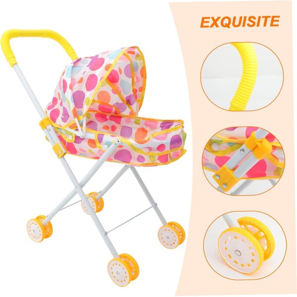 Spielzeug-Kinderwagen für Miniaturpuppen GARIOUANS mit Rädern und sicheren Materialien
