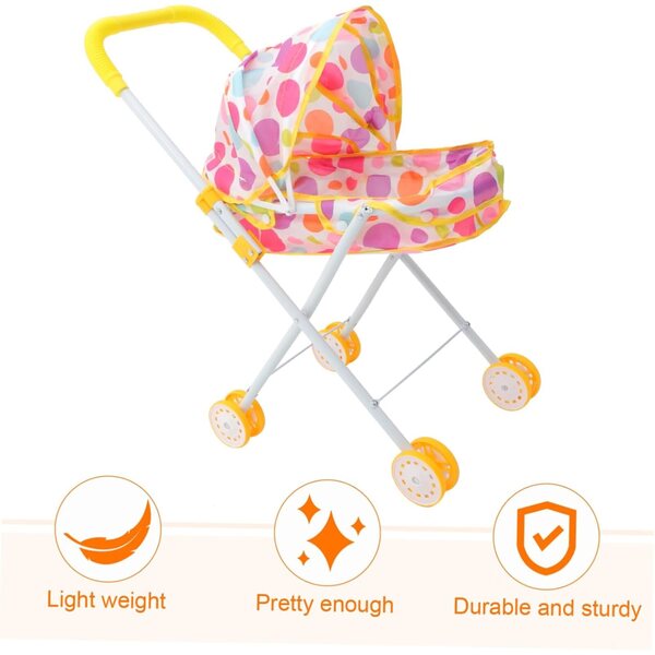 Spielzeug-Kinderwagen für Miniaturpuppen GARIOUANS mit Rädern und sicheren Materialien