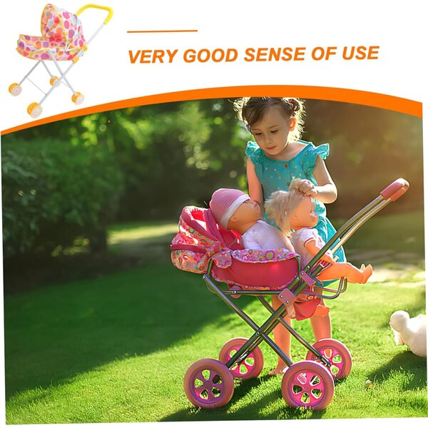 Spielzeug-Kinderwagen für Miniaturpuppen GARIOUANS mit Rädern und sicheren Materialien