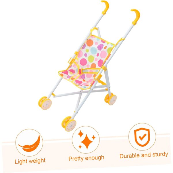 Realistischer Spielzeug-Kinderwagen für Puppen, leicht und tragbar für Babys
