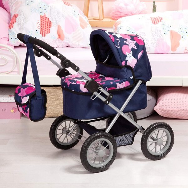 Bayer Design Trendiger Puppenwagen mit verstellbarem Lenker und Tasche