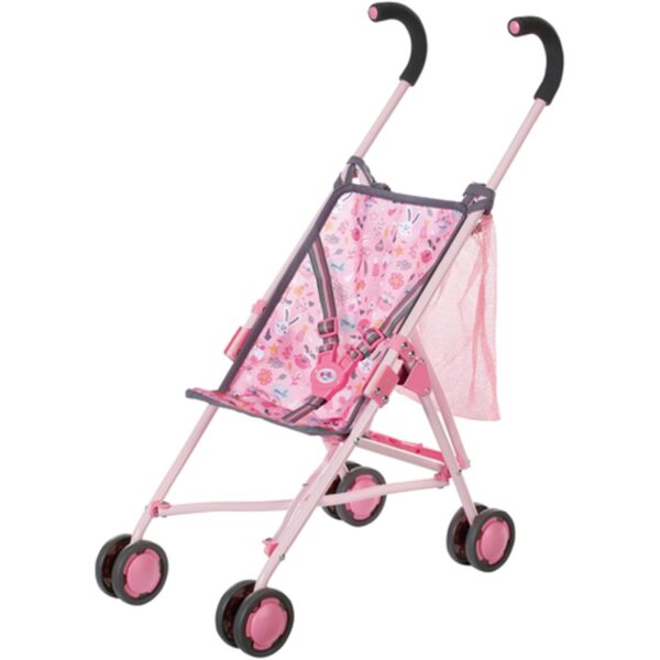 BABY born Pink faltbarer Kinderwagen mit Tasche für Puppen bis 43 cm – 3+ Jahre
