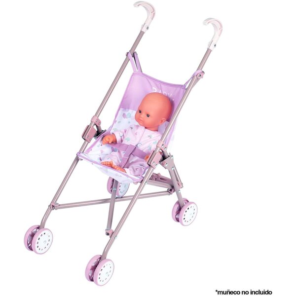 Baby Nurse Smoby Gehstock-Kinderwagen für Puppen bis 42 cm, leicht und faltbar