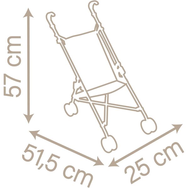 Baby Nurse Smoby Gehstock-Kinderwagen für Puppen bis 42 cm, leicht und faltbar