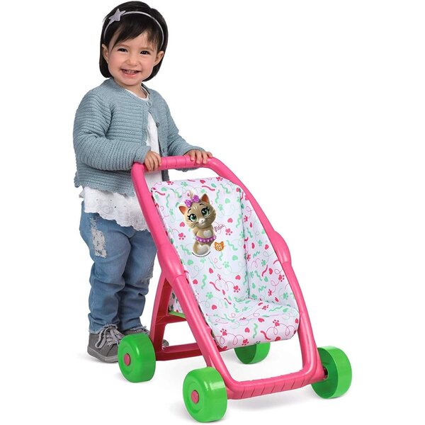 Smoby 44 Cats First Puppenwagen mit ergonomischem Griff und Stoffsitz
