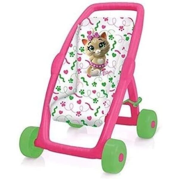 Smoby 44 Gatti Primo Passeggino per Bambole con Manico Ergonomico e Seduta in Tessuto