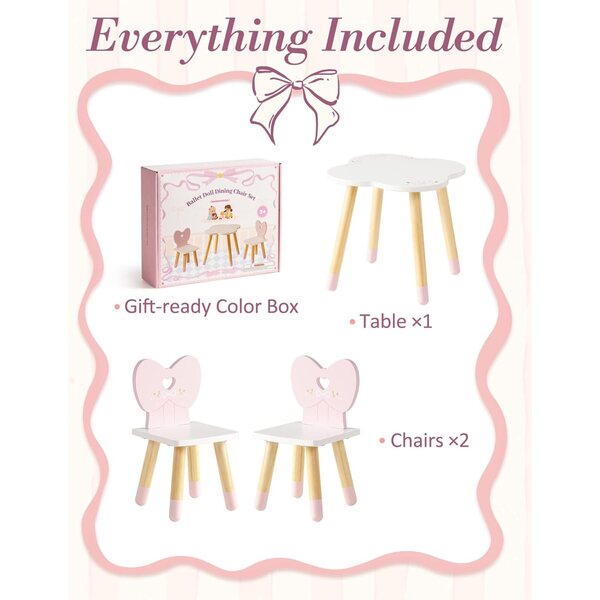 ROBOTIME Set Sala da Pranzo in Legno per Bambole 16-18" Ballet Fairy Rosa