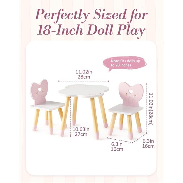 ROBOTIME Set Sala da Pranzo in Legno per Bambole 16-18" Ballet Fairy Rosa