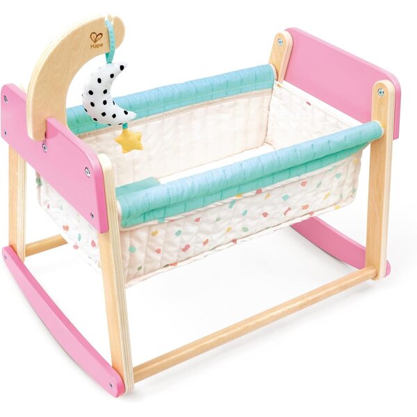Hape Sweet Dreams – Holzwiege mit abnehmbarer Babywanne und Soundmobile