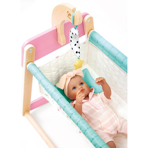 Hape Sweet Dreams – Holzwiege mit abnehmbarer Babywanne und Soundmobile