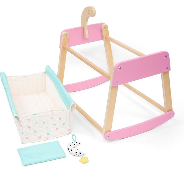 Hape Sweet Dreams – Holzwiege mit abnehmbarer Babywanne und Soundmobile