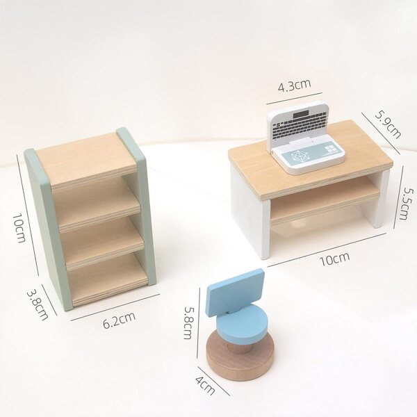 Puppenmöbel-Set aus Holz – realistisches und sicheres Spielzeug für Kinder
