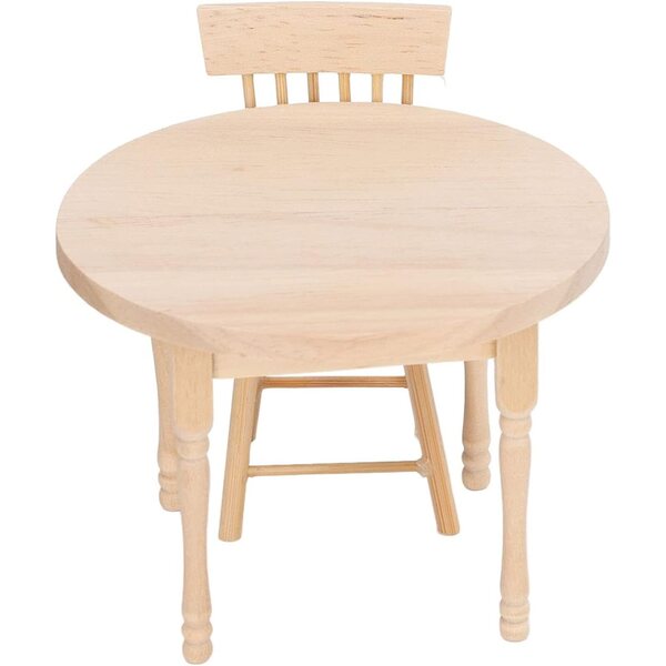 KKPLZZ Set da Pranzo per Casa delle Bambole in Legno di Betulla, Design Retrò Scala 1:12