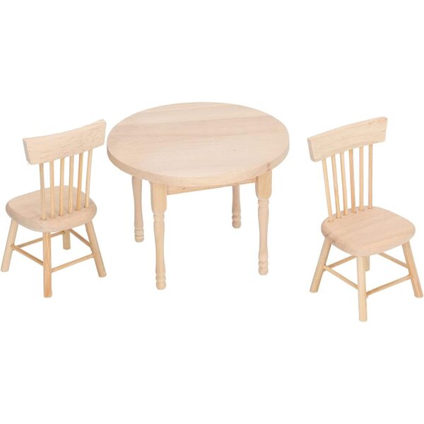 KKPLZZ Set da Pranzo per Casa delle Bambole in Legno di Betulla, Design Retrò Scala 1:12