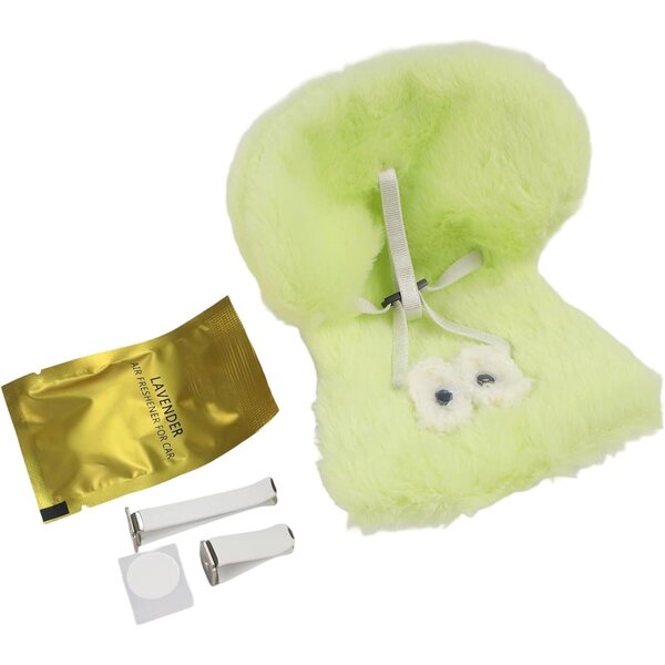 Mini-Plüschpuppensitz mit Clip für Auto und Aromatherapie, grün