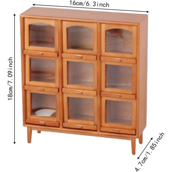 Mini-Vintage-Puppenhausmöbel aus Holz mit 9 Organizer-Fächern